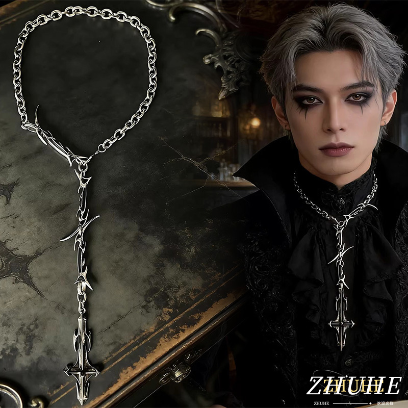Women'S Fashion Edgy - Gothic Thorn Sword Pendant Necklace, Copper