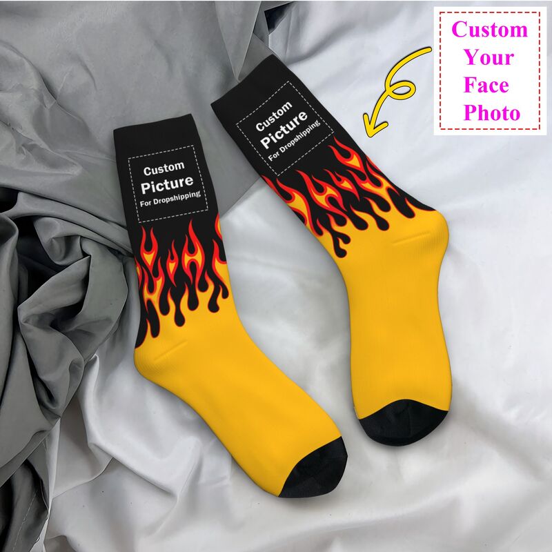 Women Fashion Logo Design - Personalized Custom Photo Logo Dress Socks