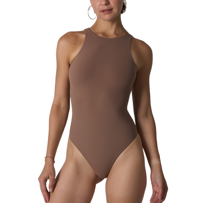 Turtleneck Bodysuit - Y2K Mid High Neck Turtleneck Bodysuit