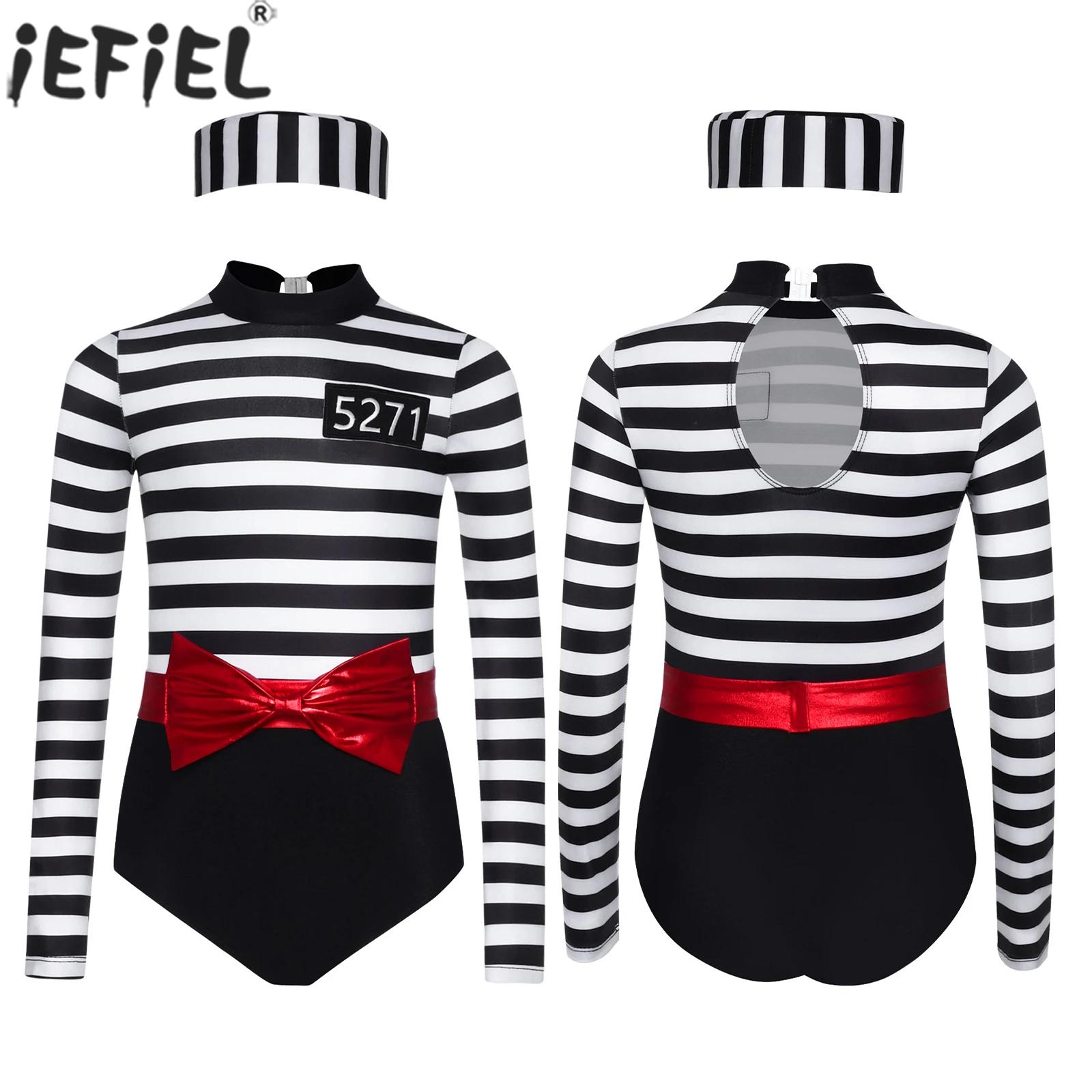 Turtleneck Bodysuit - Teen Girls Halloween Prisoner Cosplay Bodysuit