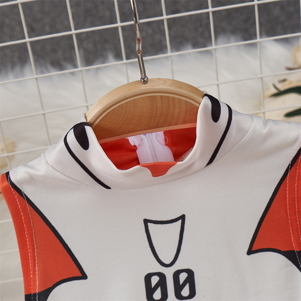 White Cute Sweet Cartoon Print - Turtleneck Bodysuit recension och pris