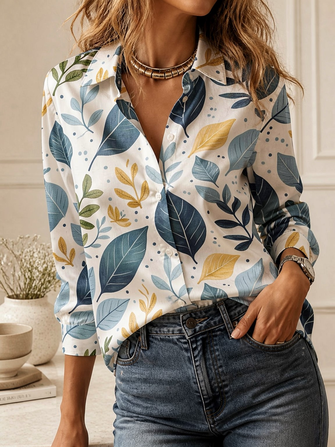 2026Stylish Loose Collared Shi - Women Fashion Wear recension och pris