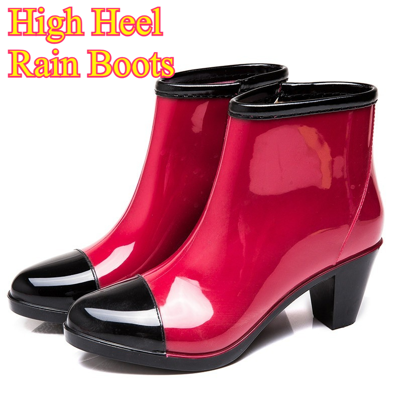 Women's High Heel Rain Boots S - Women'S Fashion Rain Boots recension och pris
