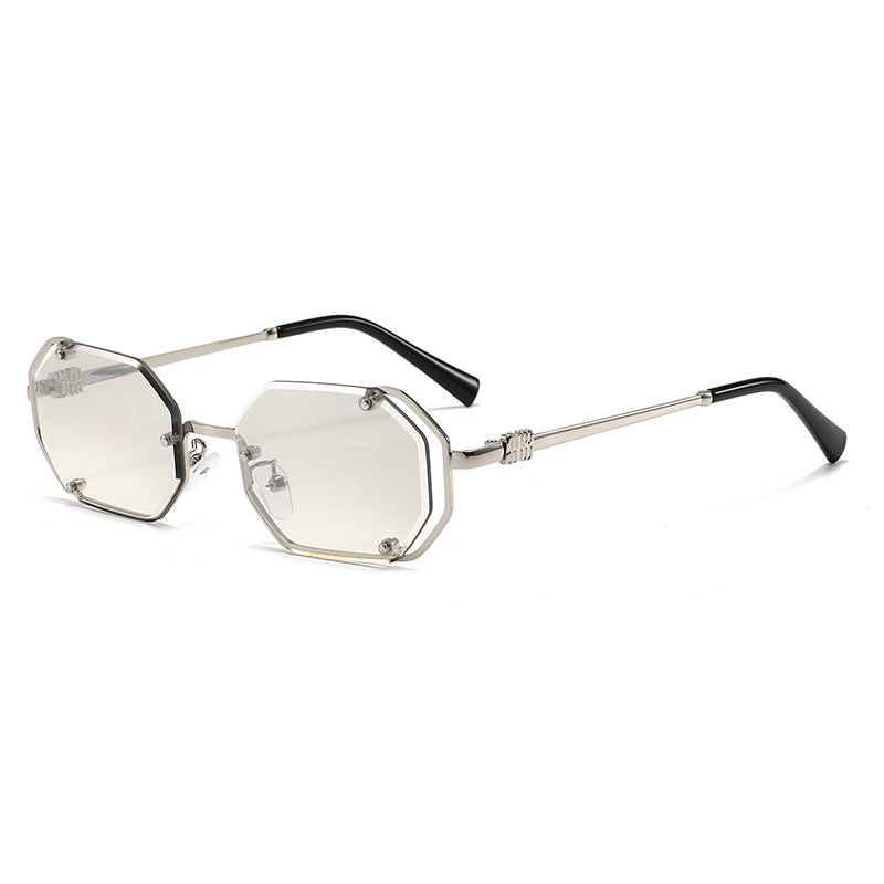 Polygonal metal sunglasses ret - Women Fashion Pose recension och pris