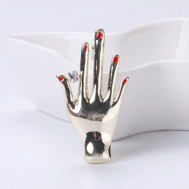 XIALUOKE Hand Pose Heart Brooc - Women Fashion Pose recension och pris
