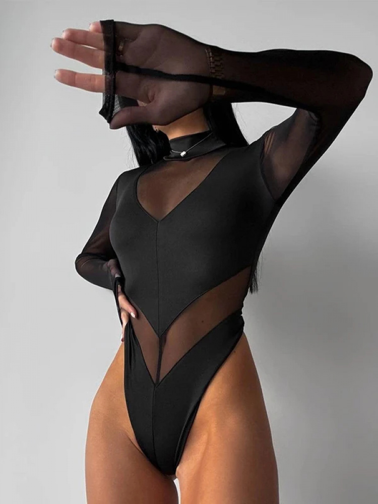 Sexy Mesh Women's Bodysuits Se - Turtleneck Bodysuit recension och pris