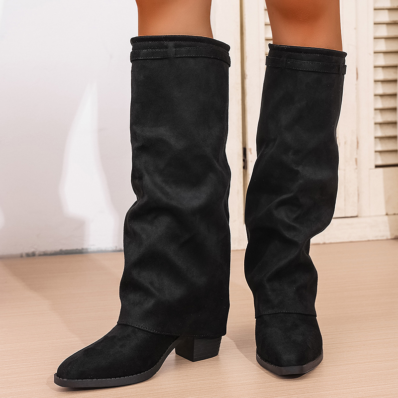 Fashion Slip On High Heeled Kn - Women'S Fashion Knee High Boots recension och pris