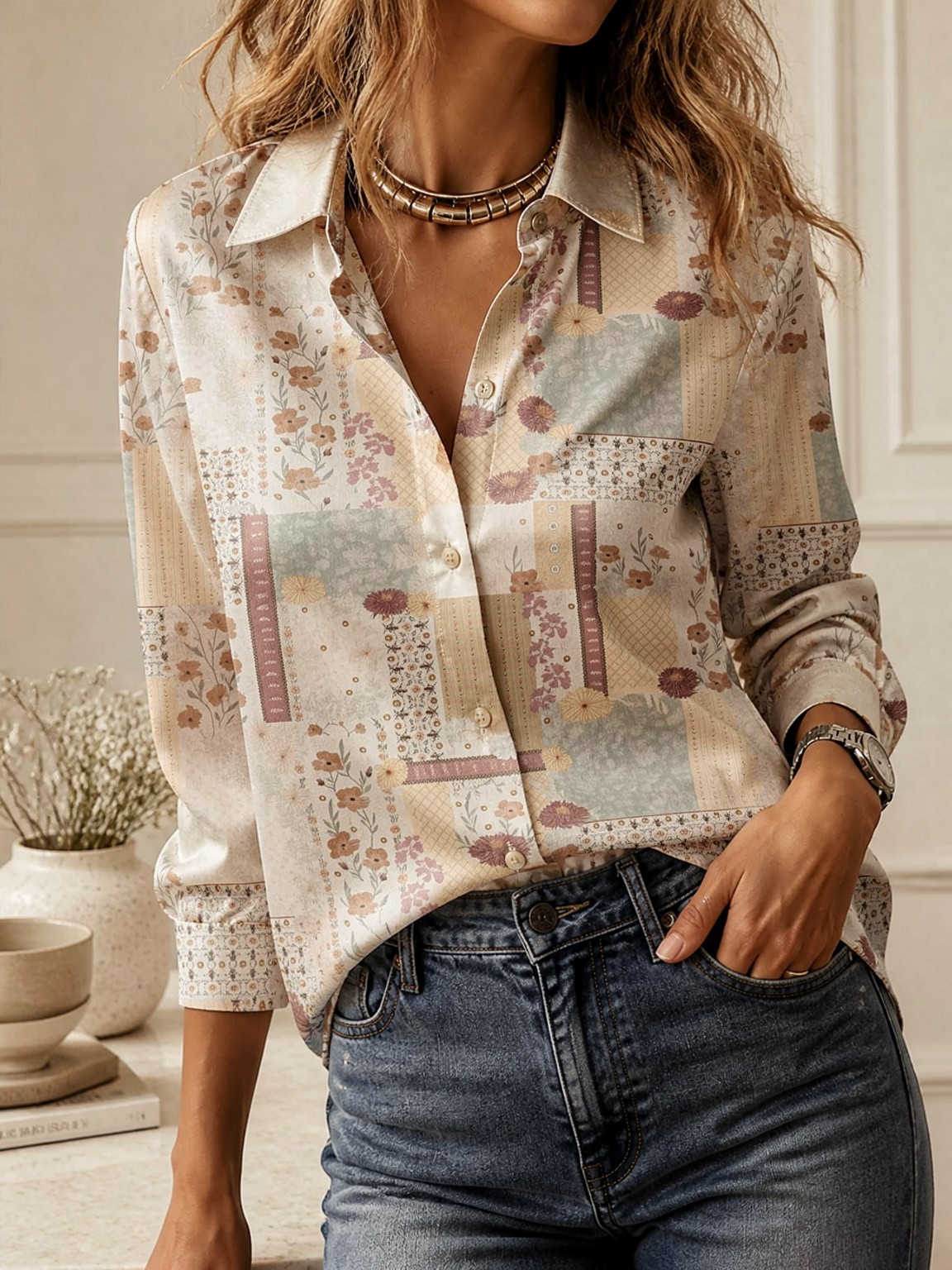 Elegant Long Sleeve Collared T - Women Fashion Wear recension och pris