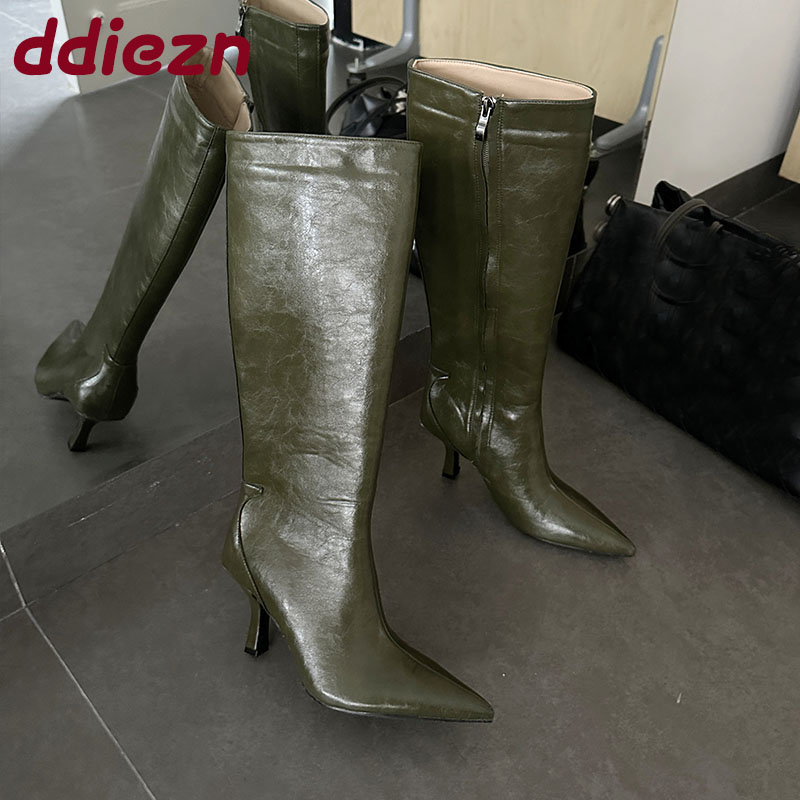 Fashion Pointed Toe Ladies Kne - Women'S Fashion Knee High Boots recension och pris