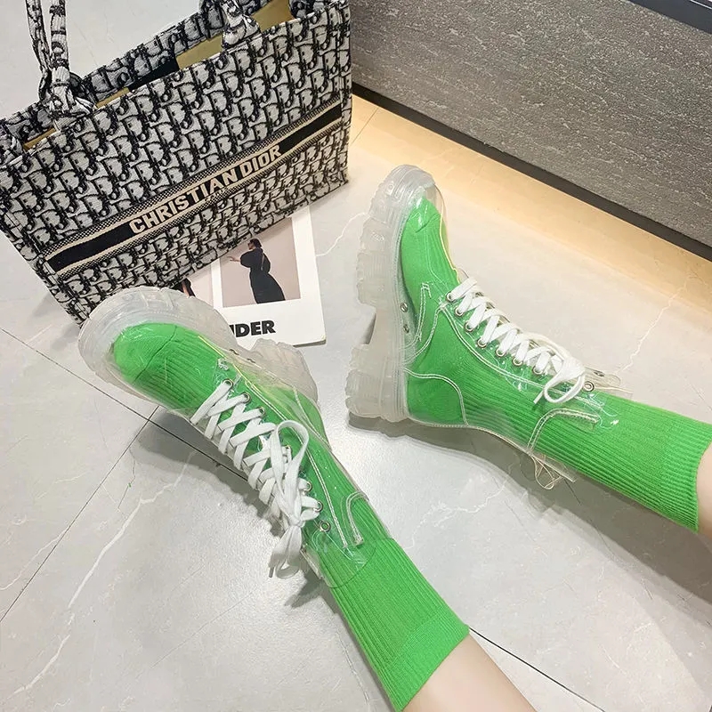 Transparent Platform Boots 202 - Women'S Fashion Rain Boots recension och pris