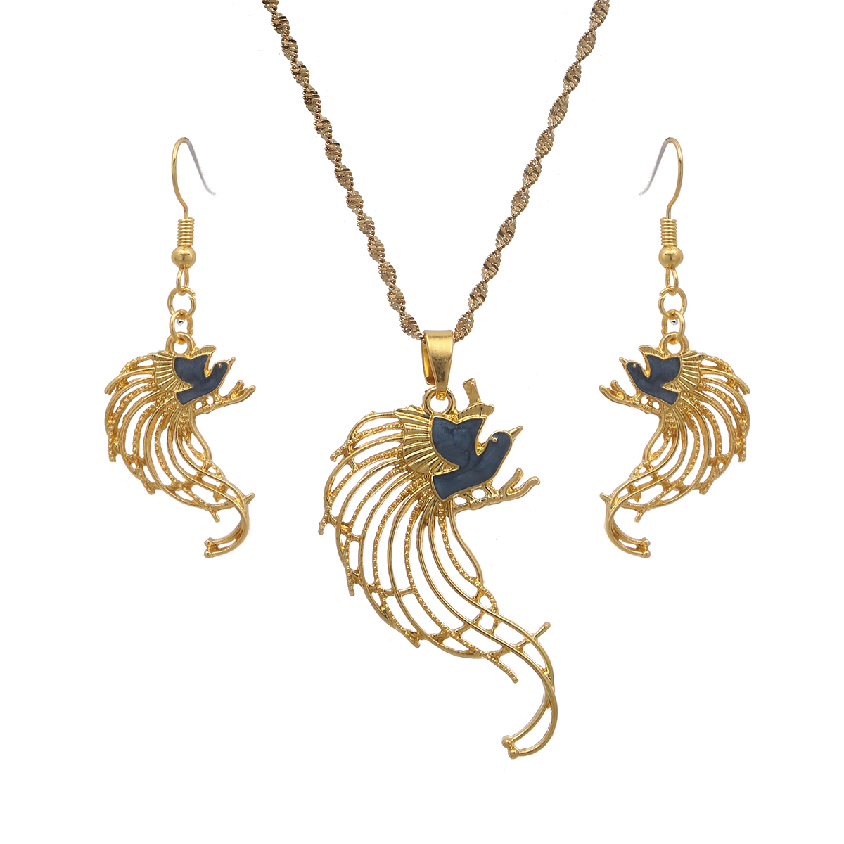 Bird Necklace Earrings Set for - Women Fashion Png recension och pris