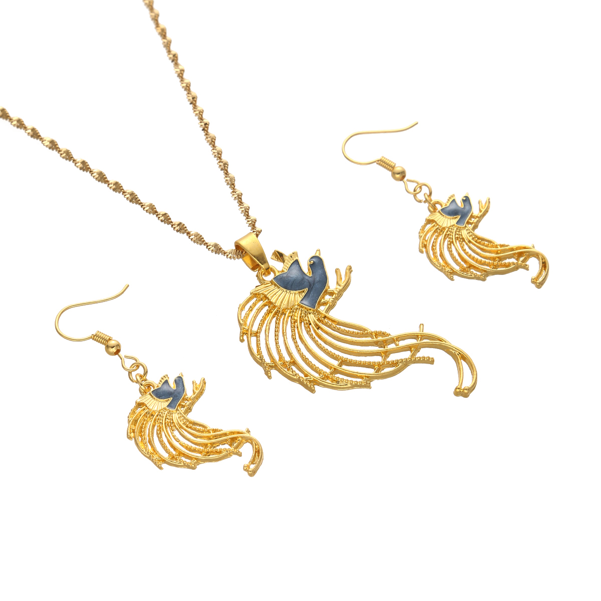 Bird Necklace Earrings Set for - Women Fashion Png recension och pris