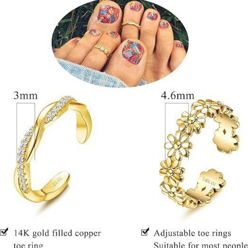 14K Gold-Plated Adjustable Zir - Women'S Fashion Rings Gold recension och pris