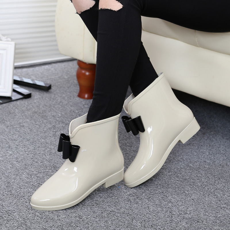 Women Flower Bowtie Ankle Boot - Women'S Fashion Rain Boots recension och pris