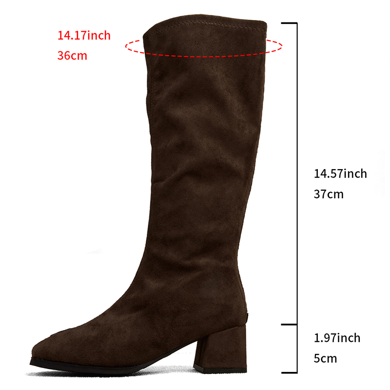 Fashion Black Thick High Heels - Women'S Fashion Knee High Boots recension och pris