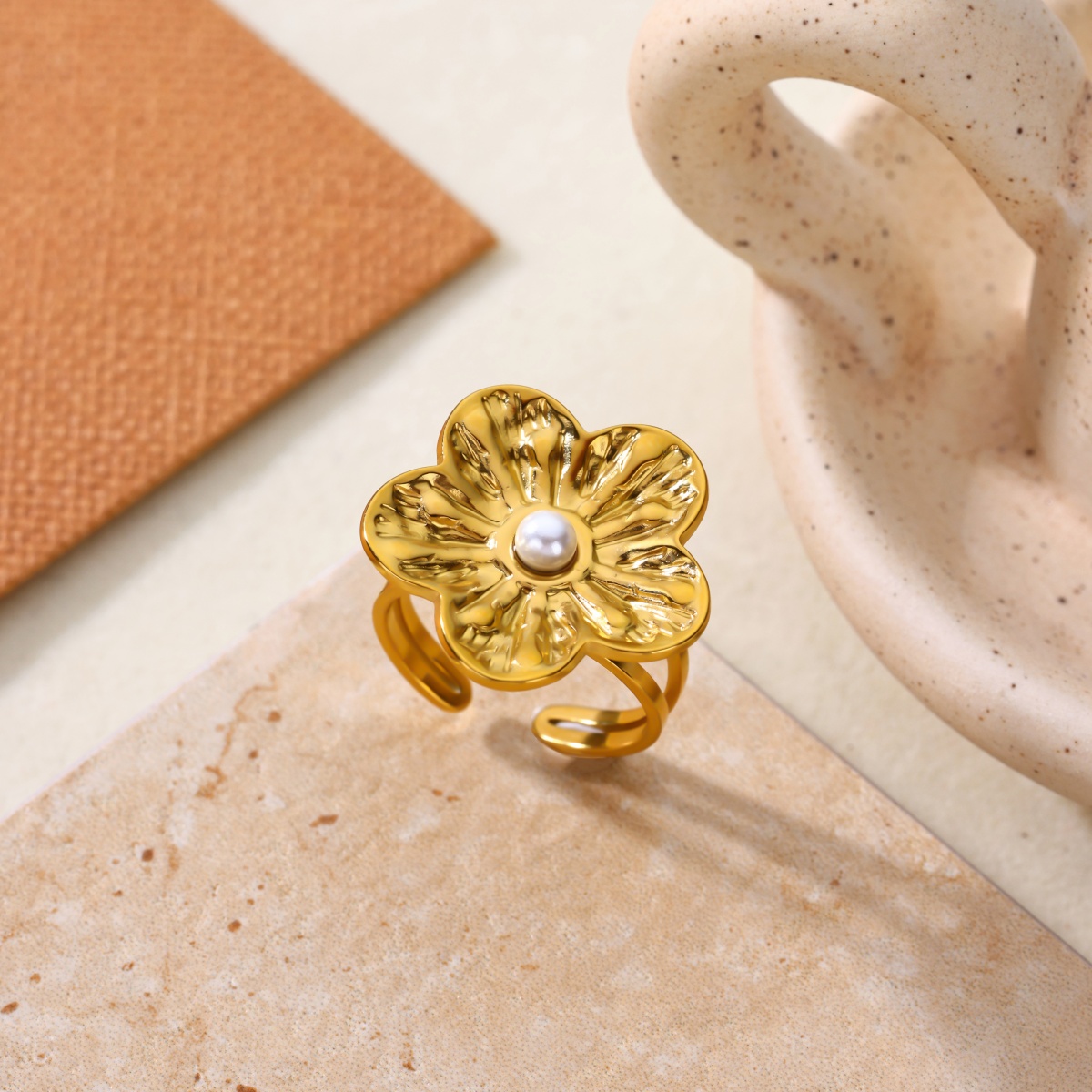 Vintage Stainless Steel Flower - Women'S Fashion Rings Gold recension och pris