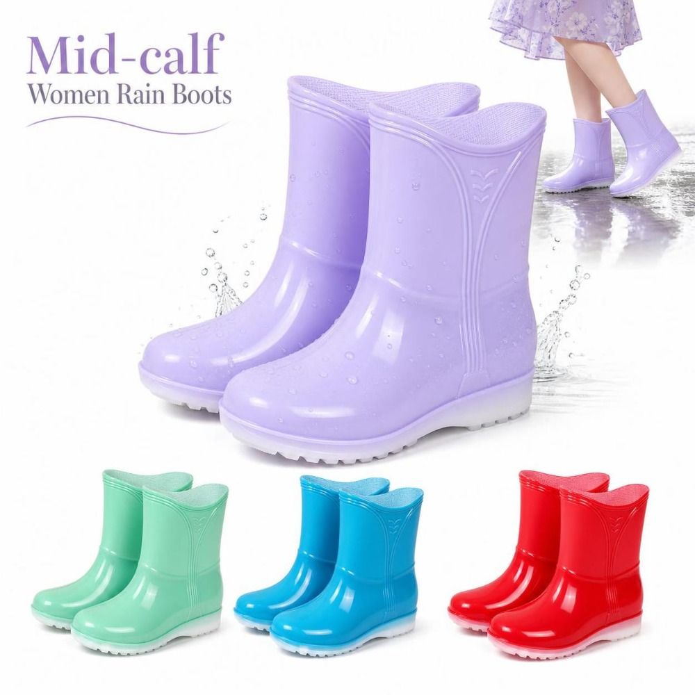 Mid-calf Women Rain Boots Wate - Women'S Fashion Rain Boots recension och pris