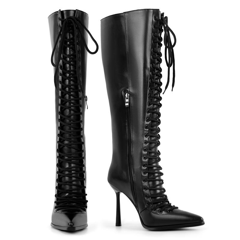 Onlymaker Pointed Toe Lace Up  - Women'S Fashion Knee High Boots recension och pris