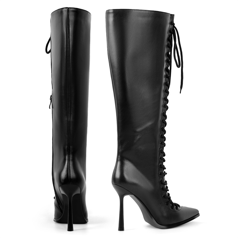 Onlymaker Pointed Toe Lace Up  - Women'S Fashion Knee High Boots recension och pris