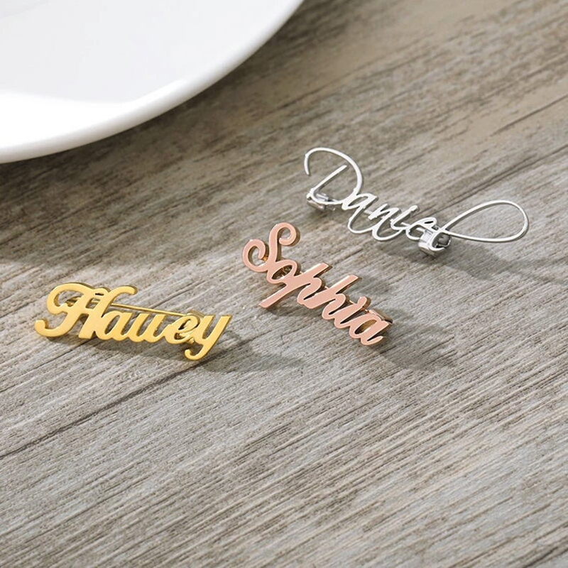 New Custom Name Brooch Letters - Women Fashion Logo Design recension och pris