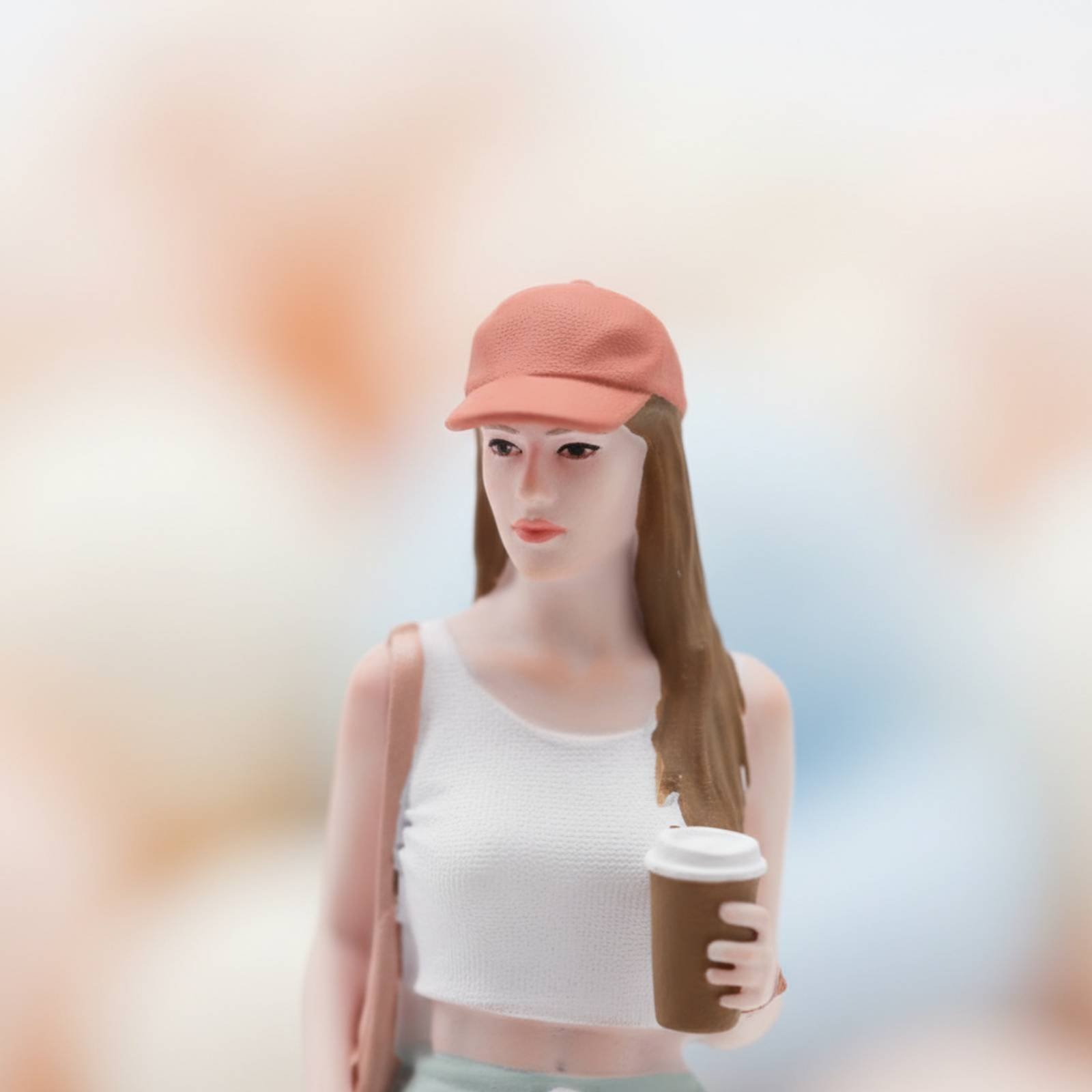 Girl Figure Holding Coffee Col - Women Fashion Pose recension och pris