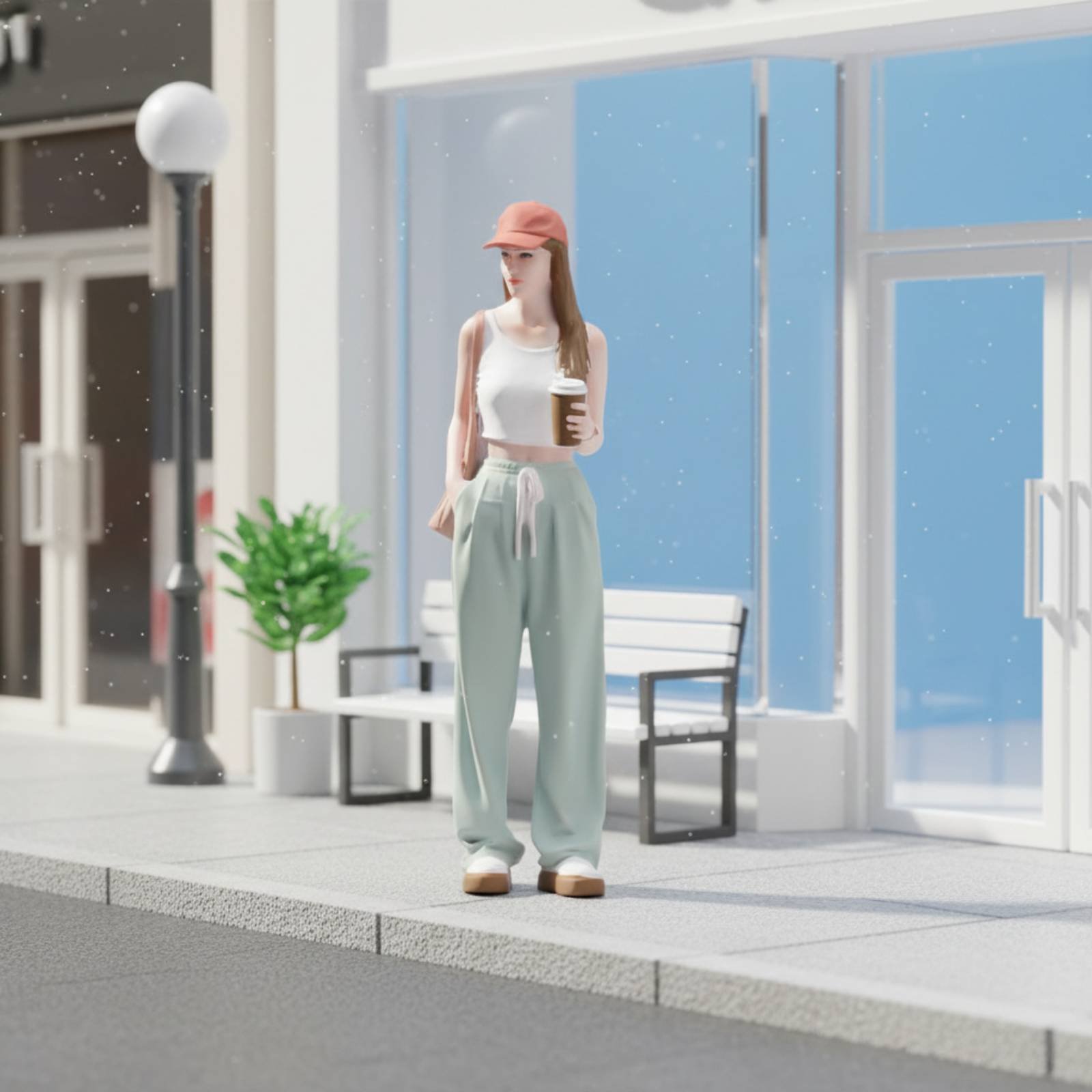 Girl Figure Holding Coffee Col - Women Fashion Pose recension och pris